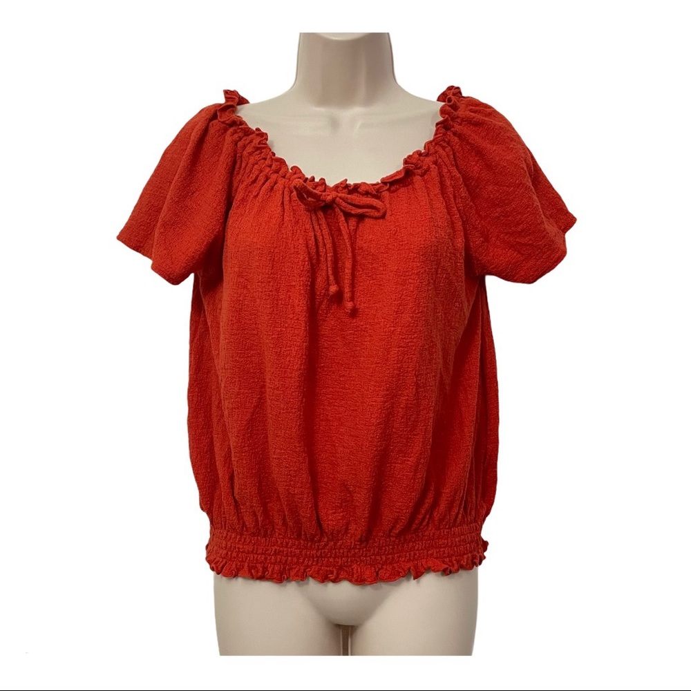 Madewell Texture & Thread Drawstring Top Boho - Picture 3 of 8